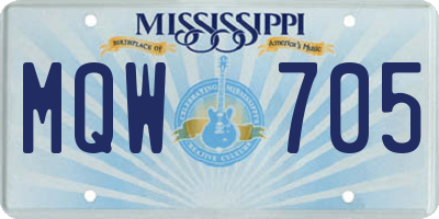 MS license plate MQW705
