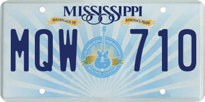MS license plate MQW710