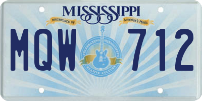 MS license plate MQW712