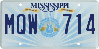 MS license plate MQW714