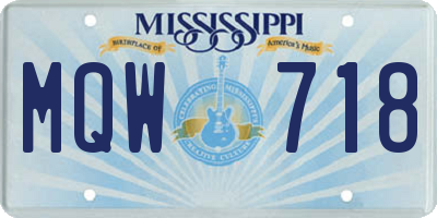 MS license plate MQW718