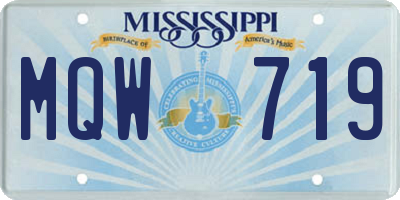 MS license plate MQW719