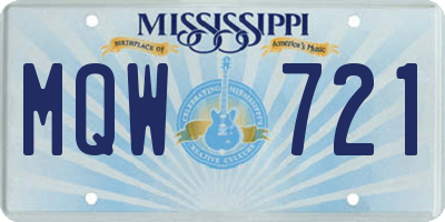 MS license plate MQW721