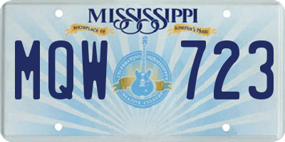 MS license plate MQW723