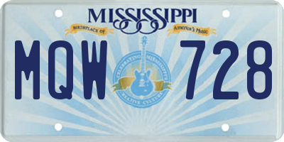 MS license plate MQW728
