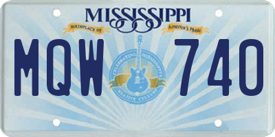 MS license plate MQW740