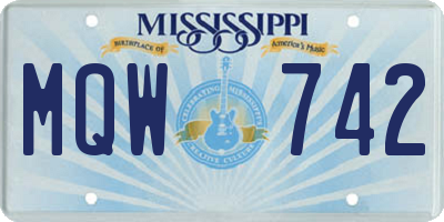 MS license plate MQW742