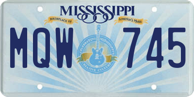 MS license plate MQW745