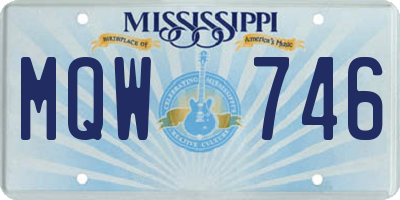 MS license plate MQW746