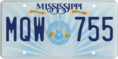 MS license plate MQW755