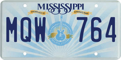 MS license plate MQW764
