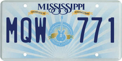 MS license plate MQW771