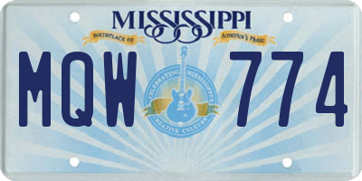 MS license plate MQW774