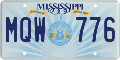MS license plate MQW776