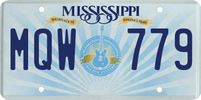 MS license plate MQW779