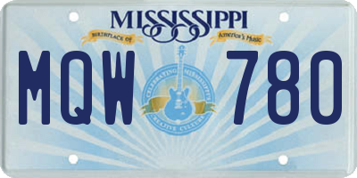 MS license plate MQW780
