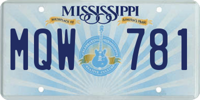 MS license plate MQW781