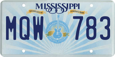 MS license plate MQW783