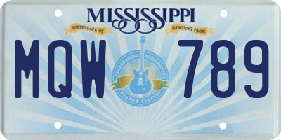 MS license plate MQW789