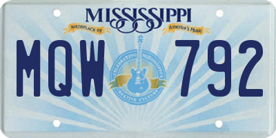 MS license plate MQW792