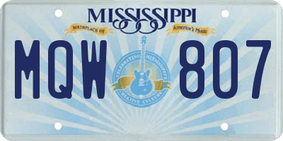 MS license plate MQW807
