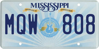 MS license plate MQW808