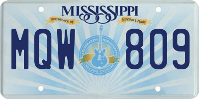 MS license plate MQW809