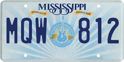 MS license plate MQW812
