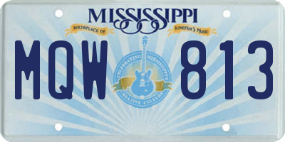 MS license plate MQW813