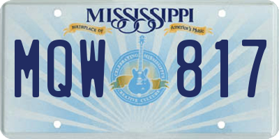 MS license plate MQW817