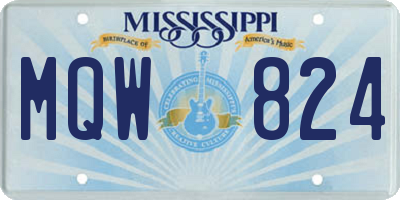 MS license plate MQW824