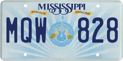 MS license plate MQW828