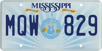MS license plate MQW829