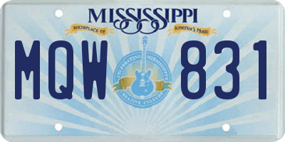 MS license plate MQW831