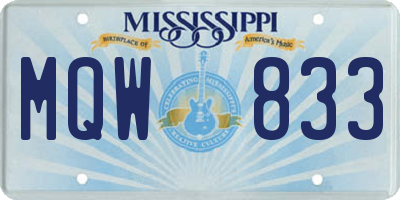 MS license plate MQW833