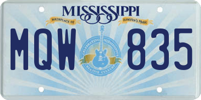 MS license plate MQW835