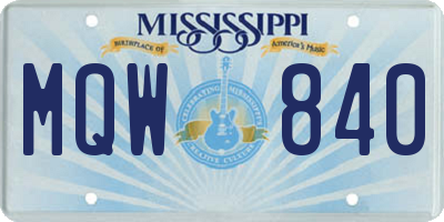 MS license plate MQW840
