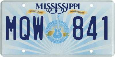 MS license plate MQW841