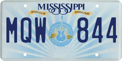 MS license plate MQW844