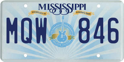 MS license plate MQW846