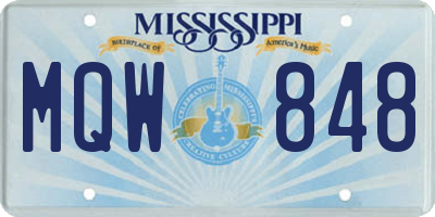 MS license plate MQW848