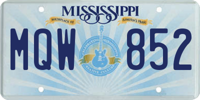 MS license plate MQW852