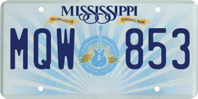 MS license plate MQW853