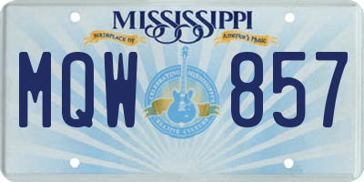 MS license plate MQW857