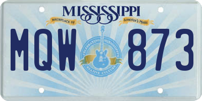 MS license plate MQW873