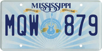MS license plate MQW879
