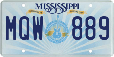 MS license plate MQW889