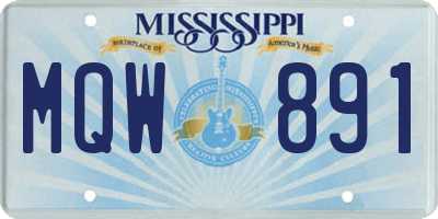MS license plate MQW891