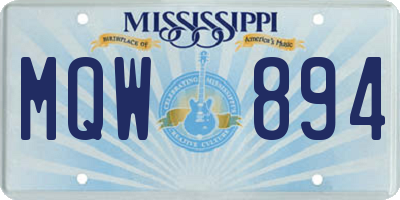 MS license plate MQW894