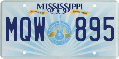 MS license plate MQW895
